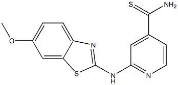 2-[(6-methoxy-1,3-benzothiazol-2-yl)amino]pyridine-4-carbothioamide 구조식 이미지
