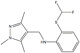 2-[(difluoromethyl)sulfanyl]-N-[(1,3,5-trimethyl-1H-pyrazol-4-yl)methyl]aniline 구조식 이미지