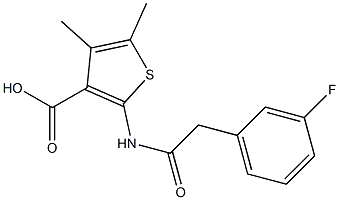 2-[2-(3-fluorophenyl)acetamido]-4,5-dimethylthiophene-3-carboxylic acid 구조식 이미지