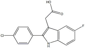 2-[2-(4-chlorophenyl)-5-fluoro-1H-indol-3-yl]acetic acid Structure