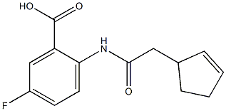 2-[2-(cyclopent-2-en-1-yl)acetamido]-5-fluorobenzoic acid 구조식 이미지