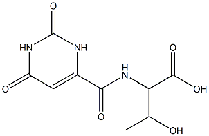 2-{[(2,6-dioxo-1,2,3,6-tetrahydropyrimidin-4-yl)carbonyl]amino}-3-hydroxybutanoic acid 구조식 이미지