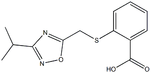 2-{[(3-isopropyl-1,2,4-oxadiazol-5-yl)methyl]thio}benzoic acid 구조식 이미지