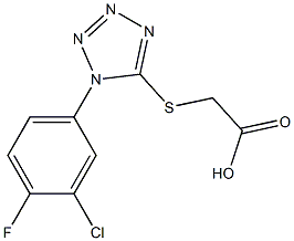 2-{[1-(3-chloro-4-fluorophenyl)-1H-1,2,3,4-tetrazol-5-yl]sulfanyl}acetic acid 구조식 이미지