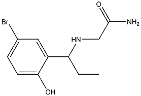 2-{[1-(5-bromo-2-hydroxyphenyl)propyl]amino}acetamide 구조식 이미지