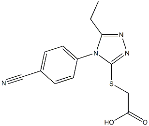 2-{[4-(4-cyanophenyl)-5-ethyl-4H-1,2,4-triazol-3-yl]sulfanyl}acetic acid 구조식 이미지