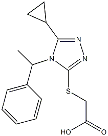 2-{[5-cyclopropyl-4-(1-phenylethyl)-4H-1,2,4-triazol-3-yl]sulfanyl}acetic acid Structure