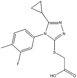 2-{[5-cyclopropyl-4-(3-fluoro-4-methylphenyl)-4H-1,2,4-triazol-3-yl]sulfanyl}acetic acid 구조식 이미지