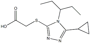 2-{[5-cyclopropyl-4-(pentan-3-yl)-4H-1,2,4-triazol-3-yl]sulfanyl}acetic acid Structure