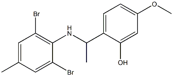 2-{1-[(2,6-dibromo-4-methylphenyl)amino]ethyl}-5-methoxyphenol Structure