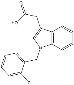 2-{1-[(2-chlorophenyl)methyl]-1H-indol-3-yl}acetic acid 구조식 이미지