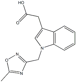 2-{1-[(5-methyl-1,2,4-oxadiazol-3-yl)methyl]-1H-indol-3-yl}acetic acid 구조식 이미지