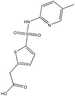 2-{5-[(5-methylpyridin-2-yl)sulfamoyl]thiophen-2-yl}acetic acid Structure