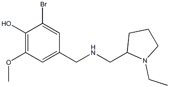 2-bromo-4-({[(1-ethylpyrrolidin-2-yl)methyl]amino}methyl)-6-methoxyphenol 구조식 이미지