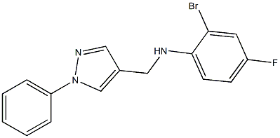 2-bromo-4-fluoro-N-[(1-phenyl-1H-pyrazol-4-yl)methyl]aniline Structure