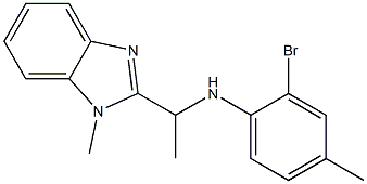 2-bromo-4-methyl-N-[1-(1-methyl-1H-1,3-benzodiazol-2-yl)ethyl]aniline 구조식 이미지