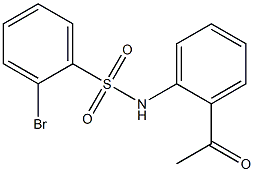 2-bromo-N-(2-acetylphenyl)benzene-1-sulfonamide 구조식 이미지