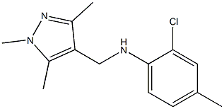 2-chloro-4-methyl-N-[(1,3,5-trimethyl-1H-pyrazol-4-yl)methyl]aniline 구조식 이미지