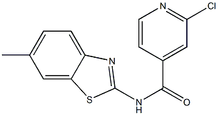 2-chloro-N-(6-methyl-1,3-benzothiazol-2-yl)pyridine-4-carboxamide 구조식 이미지