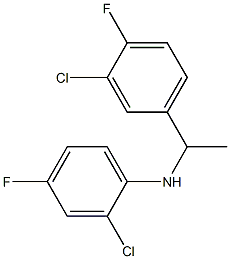 2-chloro-N-[1-(3-chloro-4-fluorophenyl)ethyl]-4-fluoroaniline 구조식 이미지