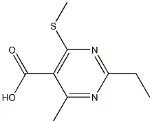 2-ethyl-4-methyl-6-(methylthio)pyrimidine-5-carboxylic acid Structure