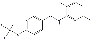 2-fluoro-5-methyl-N-({4-[(trifluoromethyl)sulfanyl]phenyl}methyl)aniline 구조식 이미지