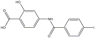 2-hydroxy-4-[(4-iodobenzene)amido]benzoic acid Structure