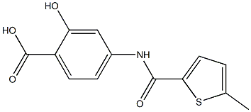 2-hydroxy-4-{[(5-methylthien-2-yl)carbonyl]amino}benzoic acid Structure