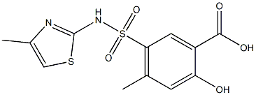 2-hydroxy-4-methyl-5-[(4-methyl-1,3-thiazol-2-yl)sulfamoyl]benzoic acid 구조식 이미지