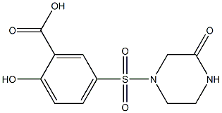 2-hydroxy-5-[(3-oxopiperazine-1-)sulfonyl]benzoic acid Structure