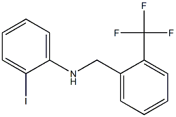 2-iodo-N-{[2-(trifluoromethyl)phenyl]methyl}aniline Structure