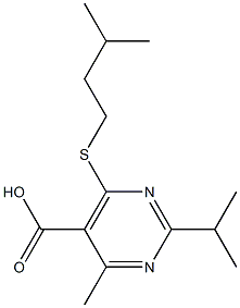 2-isopropyl-4-methyl-6-[(3-methylbutyl)thio]pyrimidine-5-carboxylic acid 구조식 이미지