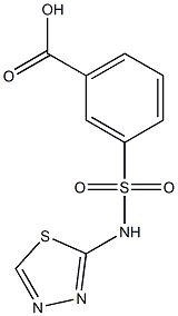 3-(1,3,4-thiadiazol-2-ylsulfamoyl)benzoic acid 구조식 이미지