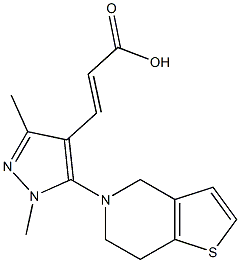 3-(1,3-dimethyl-5-{4H,5H,6H,7H-thieno[3,2-c]pyridin-5-yl}-1H-pyrazol-4-yl)prop-2-enoic acid Structure