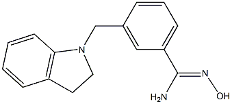 3-(2,3-dihydro-1H-indol-1-ylmethyl)-N'-hydroxybenzenecarboximidamide Structure