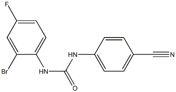 3-(2-bromo-4-fluorophenyl)-1-(4-cyanophenyl)urea 구조식 이미지