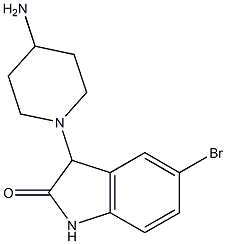 3-(4-aminopiperidin-1-yl)-5-bromo-2,3-dihydro-1H-indol-2-one Structure