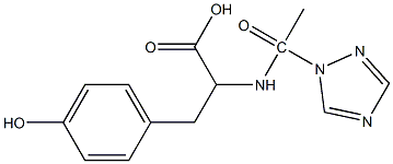 3-(4-hydroxyphenyl)-2-[1-(1H-1,2,4-triazol-1-yl)acetamido]propanoic acid 구조식 이미지