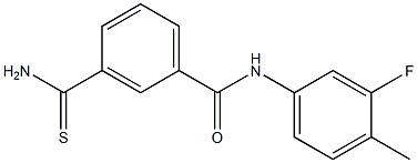 3-(aminocarbonothioyl)-N-(3-fluoro-4-methylphenyl)benzamide 구조식 이미지