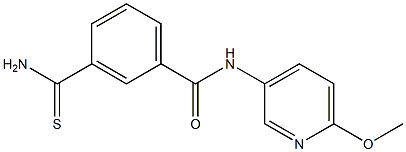 3-(aminocarbonothioyl)-N-(6-methoxypyridin-3-yl)benzamide 구조식 이미지