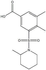 3,4-dimethyl-5-[(2-methylpiperidine-1-)sulfonyl]benzoic acid Structure