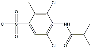 3,5-dichloro-2-methyl-4-(2-methylpropanamido)benzene-1-sulfonyl chloride Structure