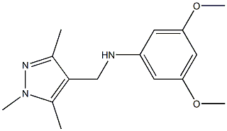 3,5-dimethoxy-N-[(1,3,5-trimethyl-1H-pyrazol-4-yl)methyl]aniline 구조식 이미지