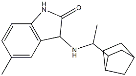 3-[(1-{bicyclo[2.2.1]heptan-2-yl}ethyl)amino]-5-methyl-2,3-dihydro-1H-indol-2-one Structure