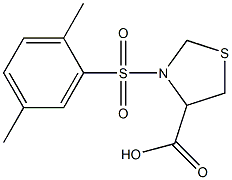 3-[(2,5-dimethylbenzene)sulfonyl]-1,3-thiazolidine-4-carboxylic acid 구조식 이미지