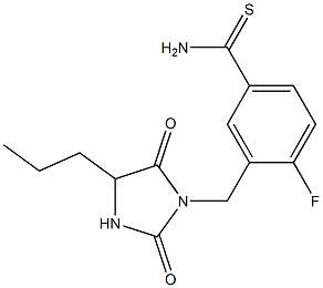 3-[(2,5-dioxo-4-propylimidazolidin-1-yl)methyl]-4-fluorobenzene-1-carbothioamide Structure