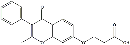 3-[(2-methyl-4-oxo-3-phenyl-4H-chromen-7-yl)oxy]propanoic acid 구조식 이미지