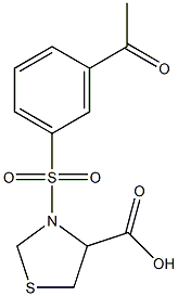 3-[(3-acetylbenzene)sulfonyl]-1,3-thiazolidine-4-carboxylic acid 구조식 이미지