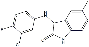 3-[(3-chloro-4-fluorophenyl)amino]-5-methyl-2,3-dihydro-1H-indol-2-one 구조식 이미지