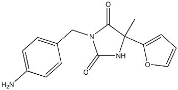 3-[(4-aminophenyl)methyl]-5-(furan-2-yl)-5-methylimidazolidine-2,4-dione Structure